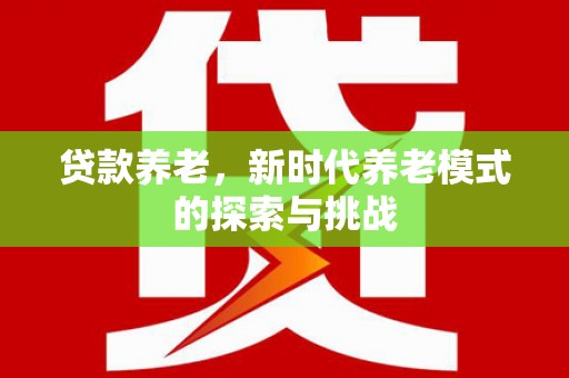 新港贷款养老，新时代养老模式的探索与挑战