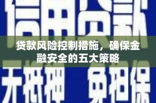 新港贷款风险控制措施，确保金融安全的五大策略