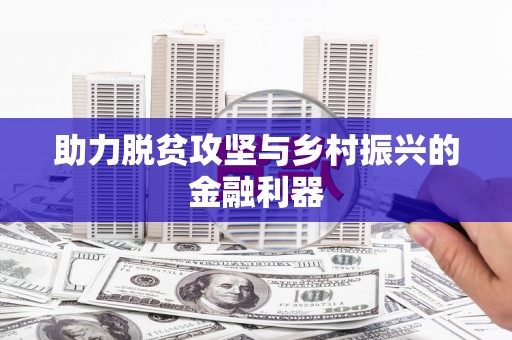 新港助力脱贫攻坚与乡村振兴的金融利器