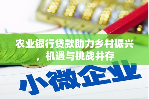 新港农业银行贷款助力乡村振兴，机遇与挑战并存